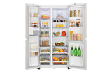 LG 650L Side by Side Refrigerator, Wi-Fi Convertible, DoorCooling+™, Premium Glass Door, Linen White Finish, 3 Star GL-B257DLW3
