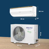 Voltas 123Inv Vertis Elite Gold (2026 Series) 1 Ton 3 Star Split Ac Copper Condenser | Turbo Mode | R32 Refrigerant