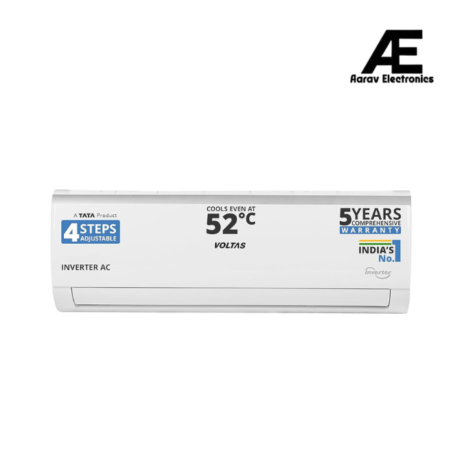Voltas CAE 1 ton 3 star,New star rated, inverter Split AC | 4-IN-1 Adjustable mode| High ambient Cooling-cools even at 52°C | Anti dust filter with Anti-microbial coating |Copper Coil |Whitec  123V