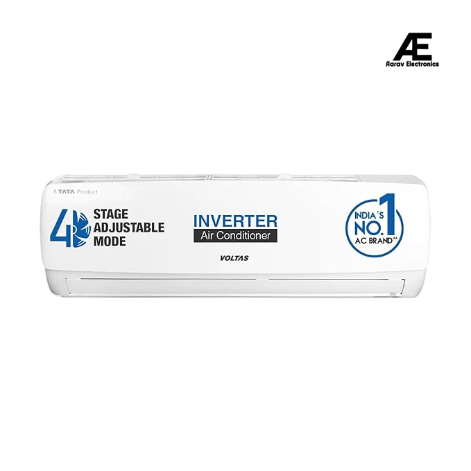 Voltas 1 Ton 3 Star Adjustable Inverter Split AC(Copper, 123V Vectra Elegant, 4-in-1 Adjustable Mode, White)