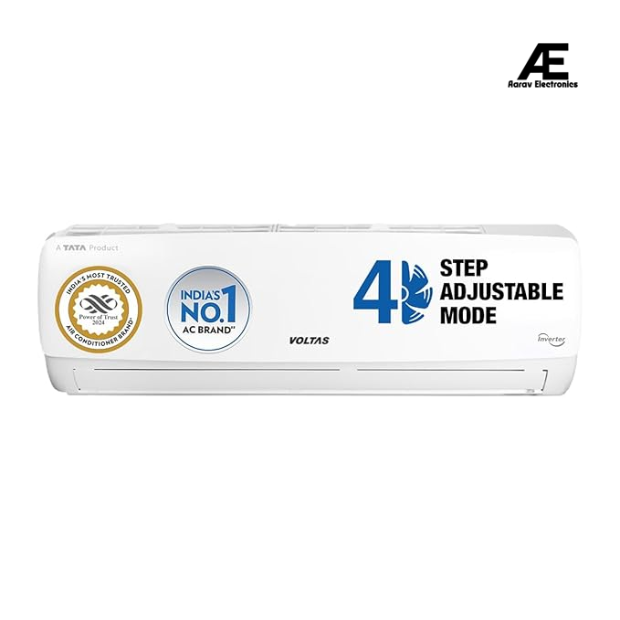 Voltas 1 Ton 3 Star, Fixed Speed Split AC (Copper, LED Display, Anti-dust Filter,123 Vectra Elegant, White)