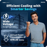Voltas 1 ton 5 star,New star rated, Inverter Split AC (Copper, Convertible 5-in-1 Cooling Mode,2-Way Air Swing, Anti-dust Filter with Anti Microbial Coating,Auto Clean (125INV VECTRA ZEN SILVER,White)