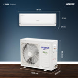 Voltas 1 ton 5 star,New star rated, Inverter Split AC (Copper, Convertible 5-in-1 Cooling Mode,2-Way Air Swing, Anti-dust Filter with Anti Microbial Coating,Auto Clean (125INV VECTRA ZEN SILVER,White)