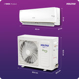 Voltas Split Air Conditioner, 1 Ton, 5 star - 125INV Vertis AI Zest Gold