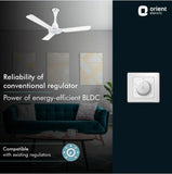 Orient Electric I-Float 1200mm BLDC Ceiling Fan, 5 Star Rated, Energy Efficient, White (Open box / without box)