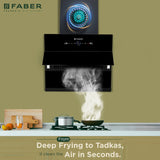 Faber Maple BLDC 60 cm Filterless Kitchen Chimney with 1500 m³/hr Suction, Heat Auto-Clean & Touch/Gesture Control – HOOD MAPLE BLDC FL HC SC BK IN 60