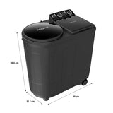 Whirlpool ACE Turbo Dry Xtraa 8.5kg 5 Star Semi Automatic Top Load Washing Machine with Turbo Dry Technology, Super Soak, 3D Turbo Impeller & 1400 RPM, Grey Dazzle – ACE 8.5 TRB DRY XTRAA GREY DZL (30352)
