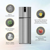 Whirlpool IntelliFresh 259L 2 Star Inverter Frost Free Double Door Refrigerator with Multi Air Flow, Toughened Glass Shelves & Stabilizer-Free Operation, Illusia Steel – IF INV ELT DF305 PRM ILLUSIA STEEL(2s)-Y (22376)