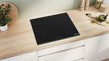 Bosch Series 4 60cm Induction Hob | 4 Cooking Zones | PowerBoost | TouchSelect Control | QuickStart & Restart | Frameless Black Glass - PIE63KBB5E