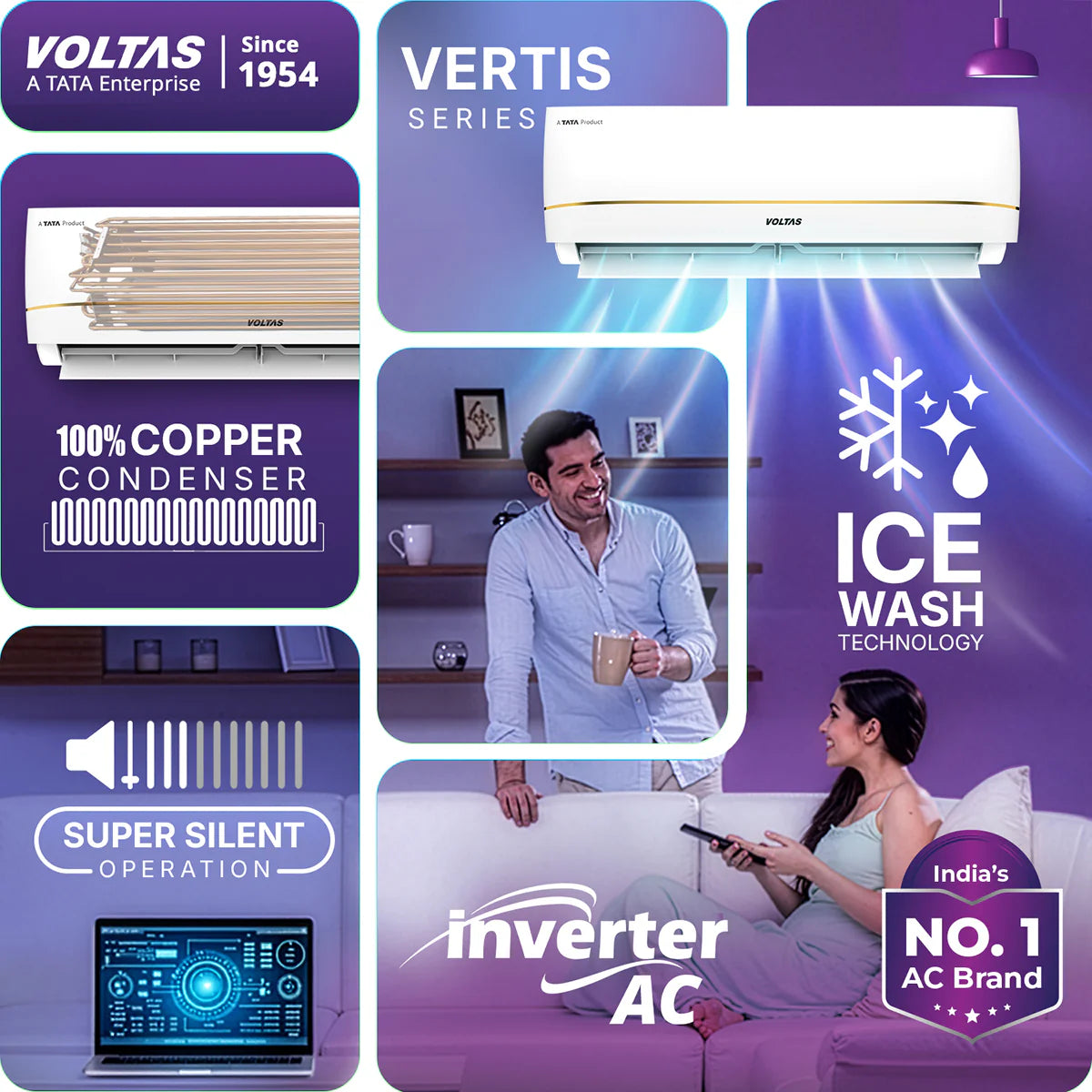 Voltas 183Inv Vertis Zenith Gold 2026 Series Inverter Split AC 1.5