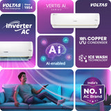 Voltas Split Air Conditioner, 1.5 Ton, 5 Star With Wi-Fi + App control - 185INV Vertis AI Zest Gold 2026 MODEL