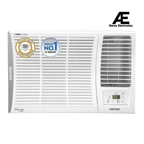 Voltas 1.5 Ton 5 Star Inverter Window AC | 100% Copper | Instant Cooling | Turbo Cooling | Anti Dust Filter | Sleep Mode (185V VERTIS ELITE-1, White)