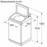 Bosch Series 2 7.5 kg Fully Automatic Top Load Washing Machine 680 RPM Silver with Anti-Tangle, Reload Function and 24-Hour Delay Start - WOE750S0IN