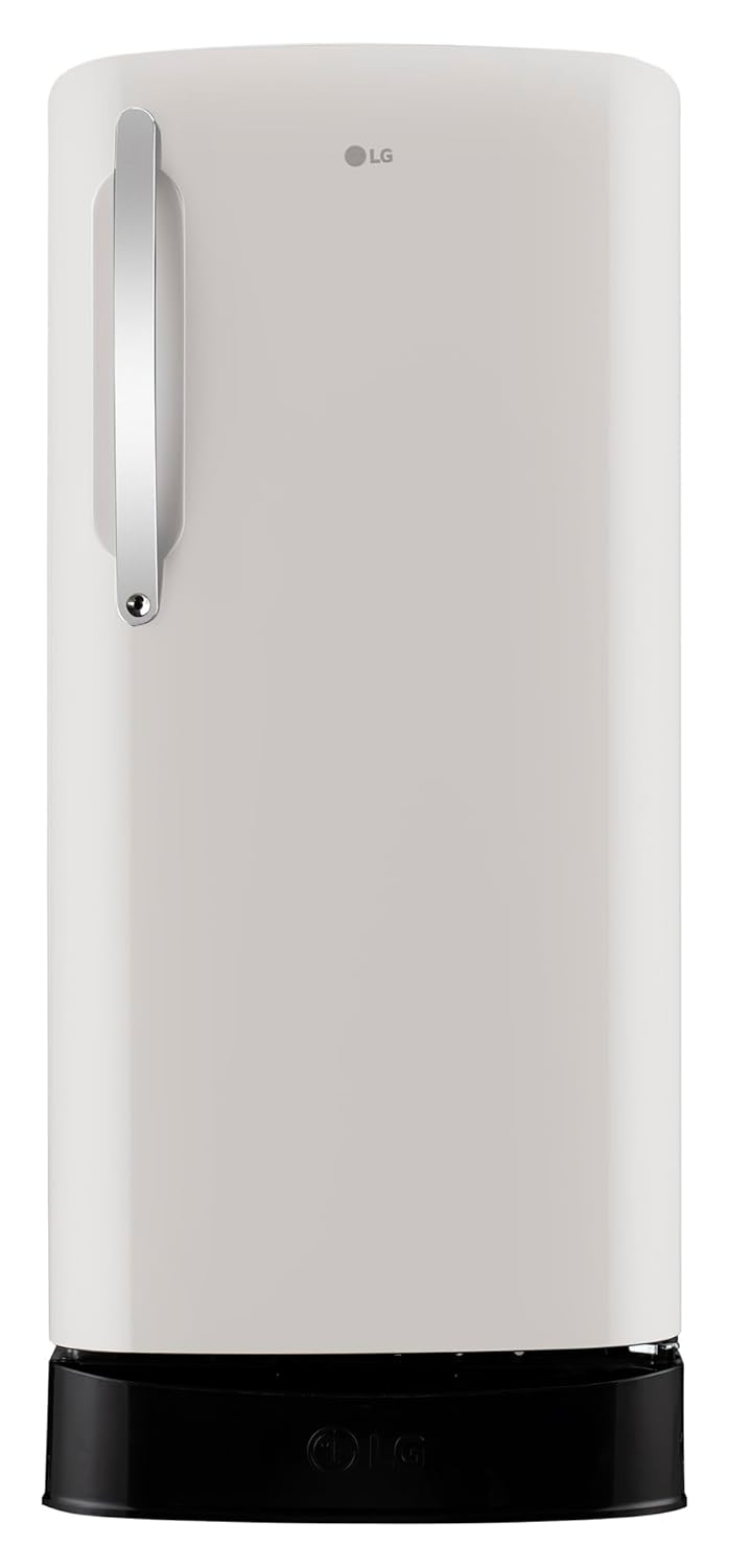 LG 201 L Single Door Refrigerator with Base Stand Drawer, Smart Inverter Compressor, Direct Cool, Natural Beige, 5 Star,(GLD2156ZHNB)