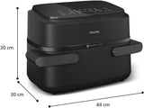 Philips 1000 Series Airfryer Double Drawer NA154/00 – 7.1L, Removable Divider, RapidAir Technology, 10 Cooking Modes