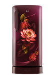 LG 201 L 3 Star Inverter Direct-Cool Single Door Refrigerator (GL-D211HRWD, Red Waterlilly, Base stand with drawer)
