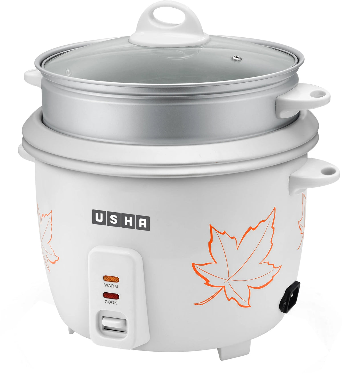 Usha RC18SS2D 1.8L Electric Rice Cooker with Steaming Feature – White