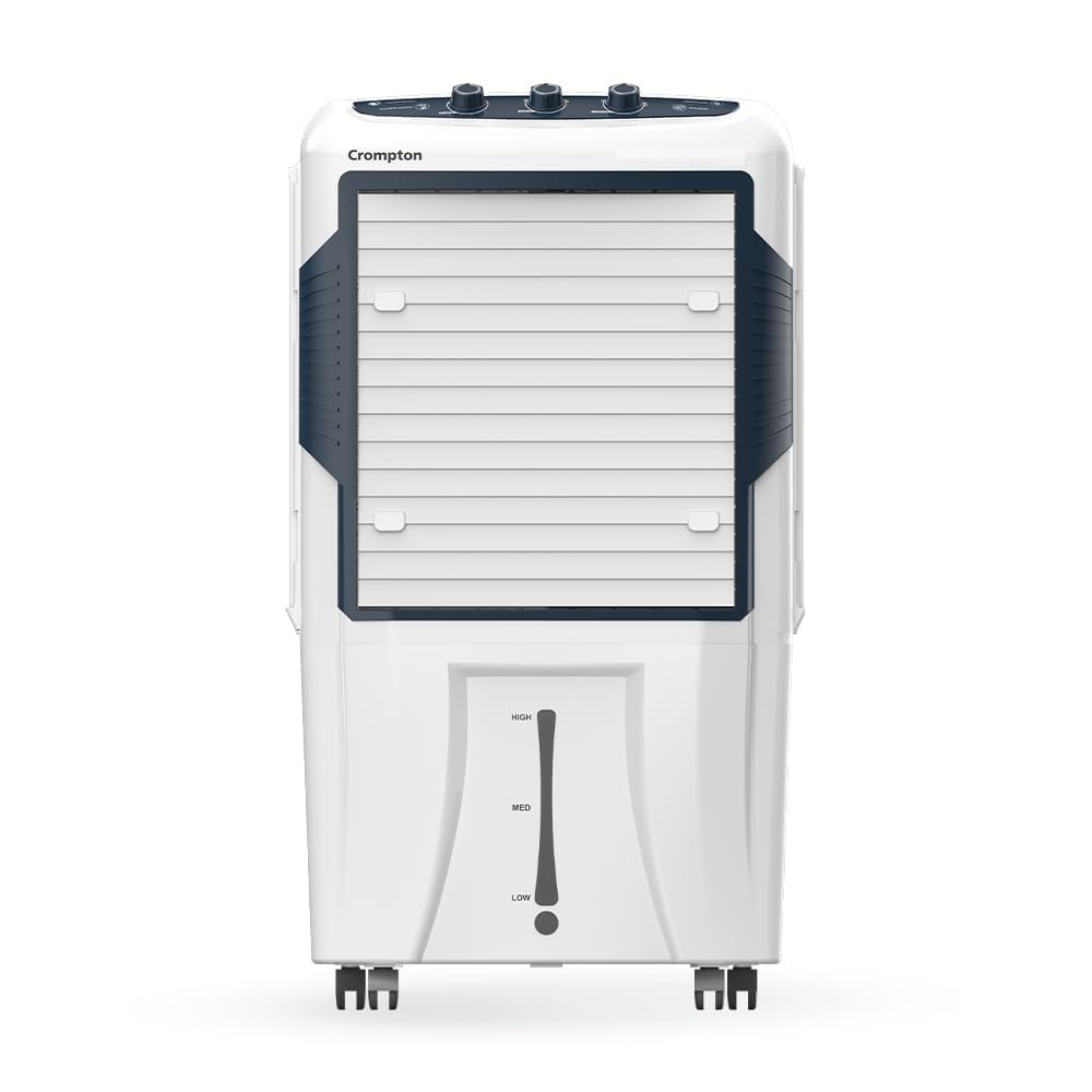 Crompton Optimus Comfort 80L Desert Air Cooler – Honeycomb Pads, 5500 m³/hr, White