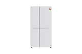 LG 650L Side by Side Refrigerator, Wi-Fi Convertible, DoorCooling+™, Premium Glass Door, Linen White Finish, 3 Star GL-B257DLW3