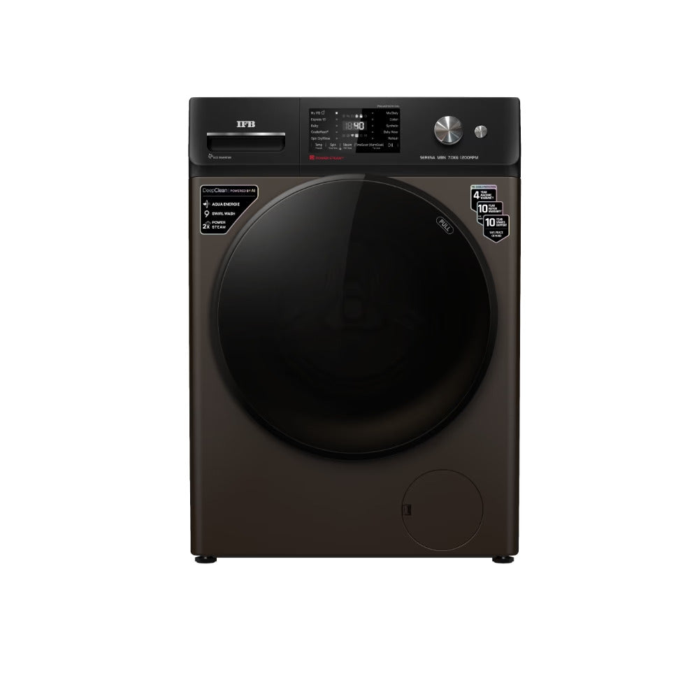 IFB 7 Kg 5 Star, DeepClean® Technology, AI Powered, WiFi, Fully Automatic Front Load Washing Machine (SERENA MBN 7012K CMS , PowerSteam®, 9 Swirl, Steam Refresh, Inbuilt Heater, Mocha)