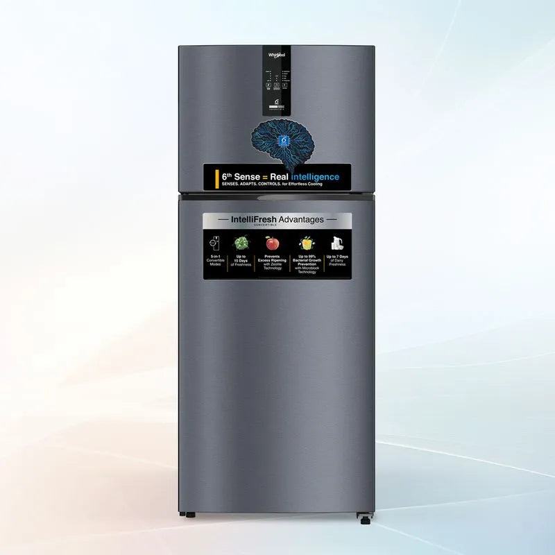 Whirlpool IntelliFresh 467L 1 Star Inverter Convertible Frost Free Double Door Refrigerator | Steel Onyx | Convertible Technology | Large Capacity | Energy Efficient Cooling IF INV CNV 515 GRAVITY BLACK(IS)-Y(22449)