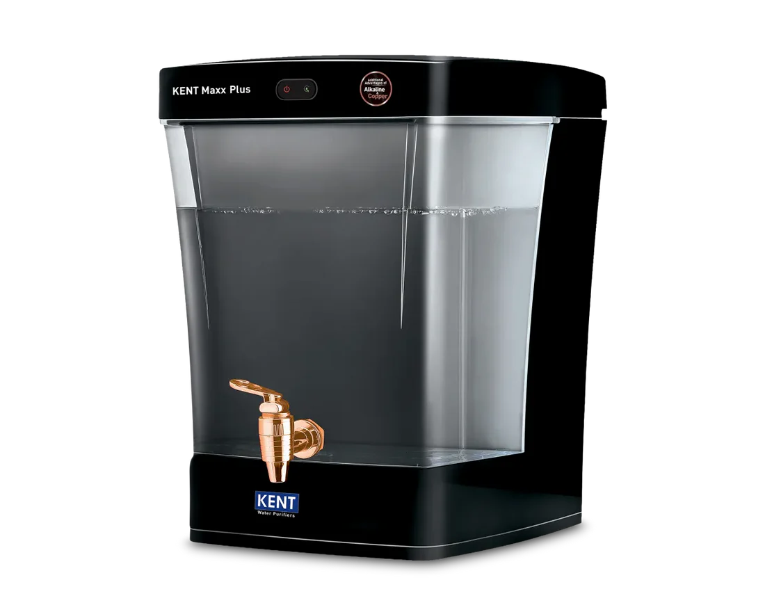 KENT Maxx Plus Black UV Water Purifier | UV+UF | 7L Tank | Alkaline & Copper | TDS Up to 150 ppm