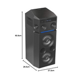 Panasonic SC-UA30GW-K Party Speaker, 300 W RMS, Bluetooth, USB, AUX, FM Radio, USB, Full Karaoke, Airquake Bass, Portable with Handle, 2 mic Jacks (Black)