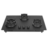 Faber Della 3 Burner 72Cm Hob |Auto Ignition|Brass Burner| Cast Iron Pan Support |Hob/Cooktop Hybrid| Matt Black Glass Finish |5 Yrs Warranty On Glass & Valve | 5 Yrs On Burner|Hob Della HD723 CI AI