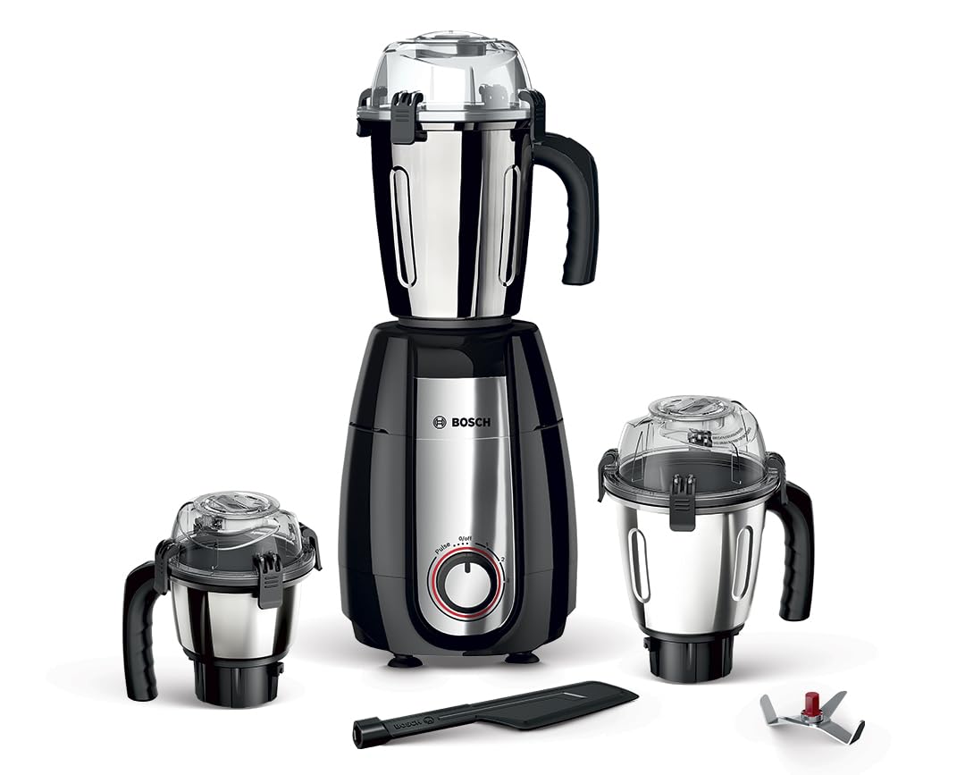 Bosch TrueMixx Pro 1000W Mixer Grinder (MGM8836BIN), 3 Stainless Steel Jars, Black