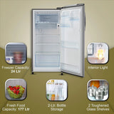 LG 201 L 3 Star Inverter Direct-Cool Single Door Refrigerator (GL-D211HSMD, Scarlet Marvel, Base stand with drawer)