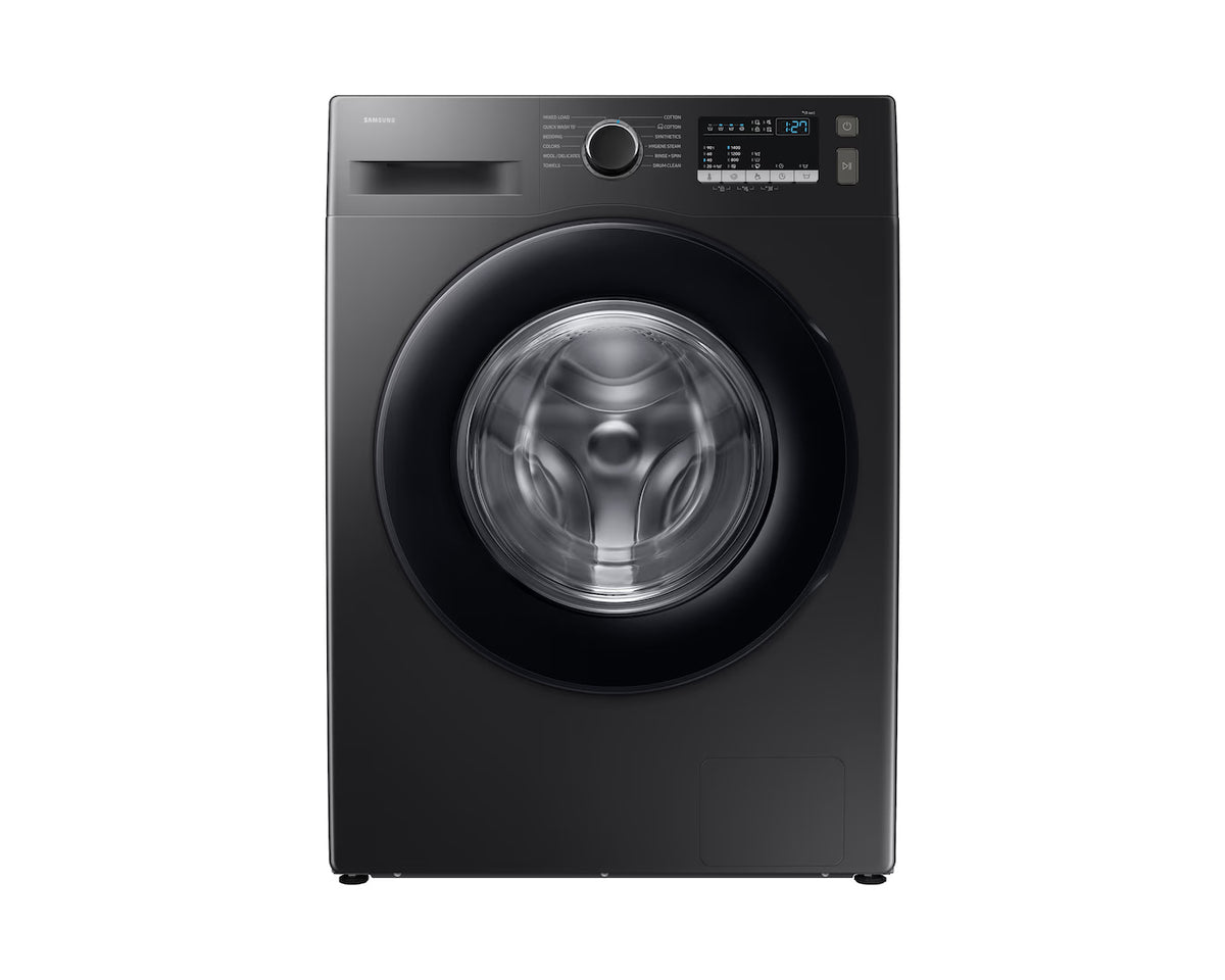 Samsung Smart Choice 9 kg, 5 Star, AI Control, AI Ecobubble, Super Speed, Wi-Fi, Hygiene Steam with Inbuilt Heater, Digital Inverter, Fully-Automatic Front Load Washing Machine (WW90FG4U04ABTL, Black)
