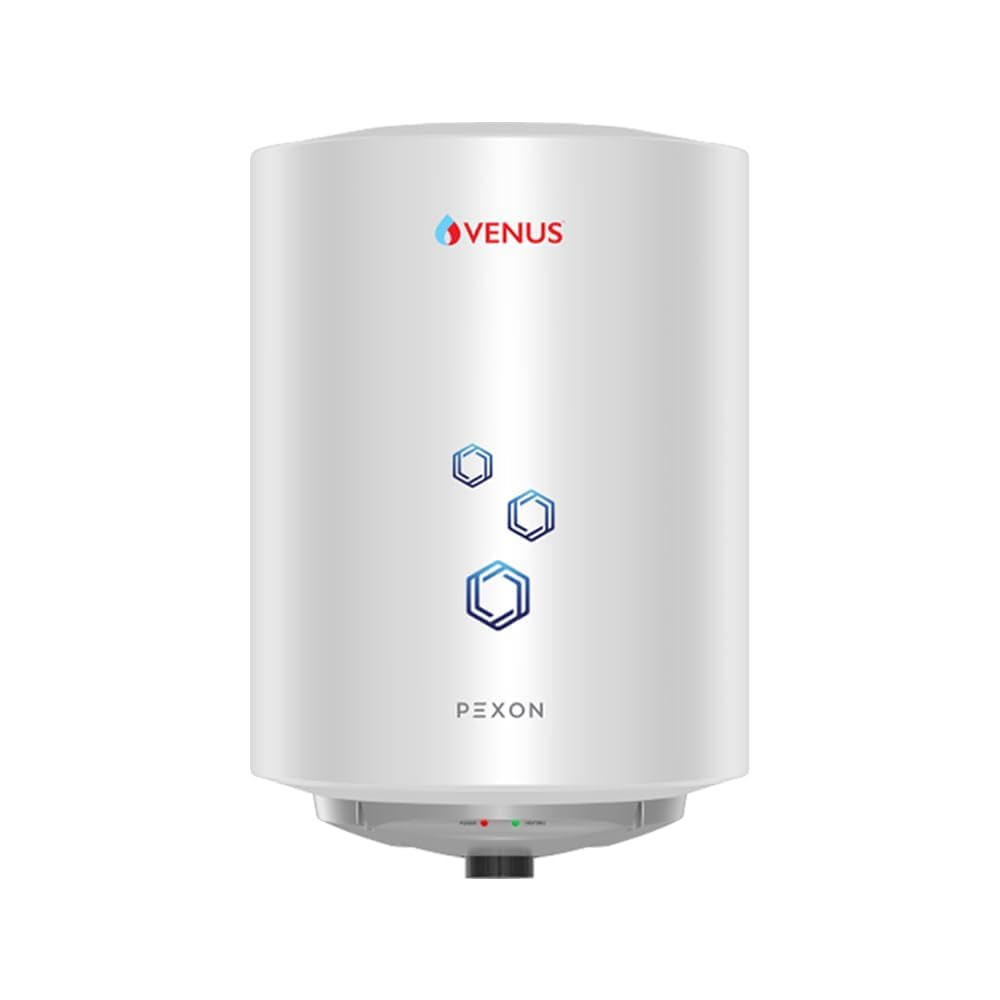Venus Pexon 25L Storage Water Heater (25PX PEXON WHITE 704252) – White, 4 Star Rated, Permacoat Inner Tank, Hard Water Protection, Multi-Safety System