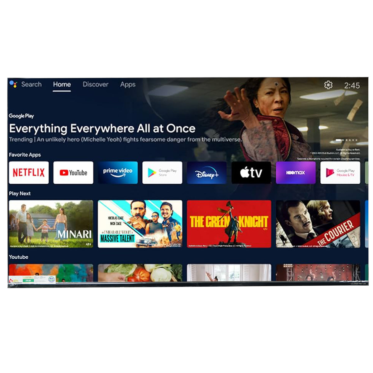 Lloyd 140 cm (55 inches) 4K Ultra HD Smart Mini LED Google TV 55MS850G