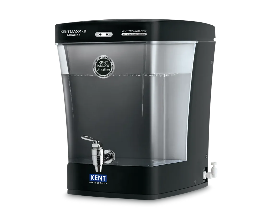 KENT Maxx Alkaline Black Water Purifier | Double Purification | Detachable Storage Tank | Alkaline Water up to pH 9.5 | High Storage Capacity