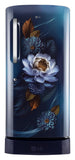 LG 210 L Single Door Refrigerator with Base Stand Drawer, Smart Inverter Compressor, Direct Cool, Blue Waterlilly, 5 Star,(GLD2256ZABW)