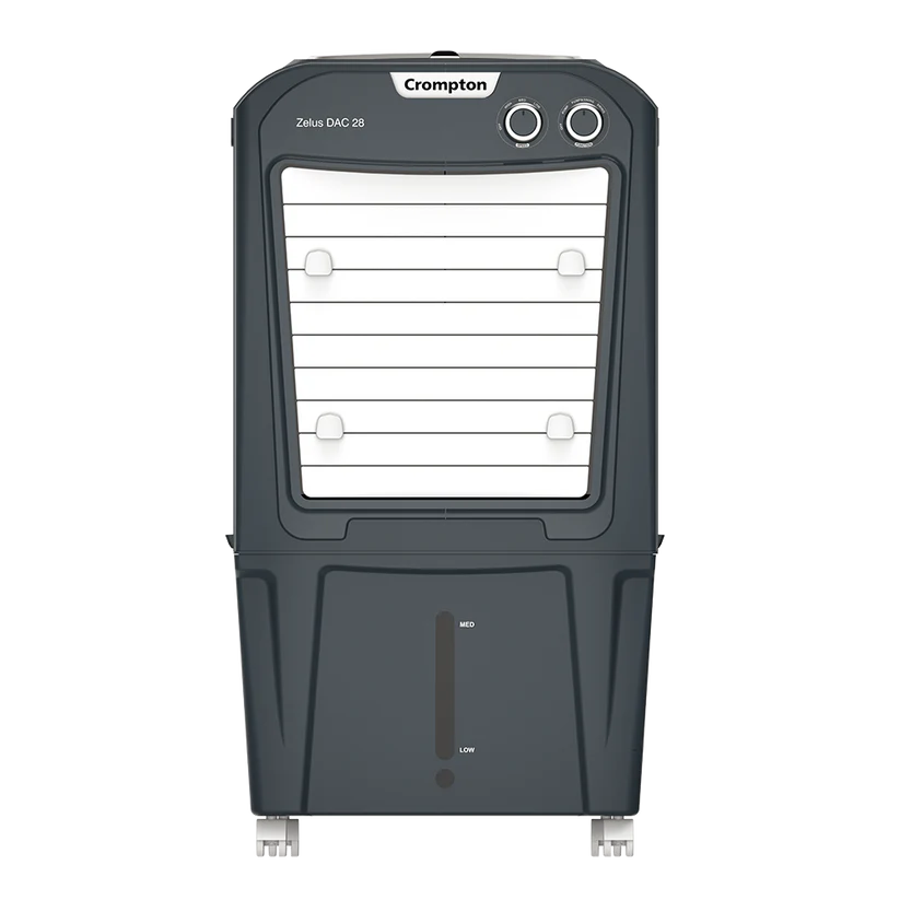 Crompton Zelus DAC 30L Portable Air Cooler, Grey | Honeycomb Pads, Ice Chamber, 4-Way Air Flow, Inverter Compatible