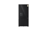 LG 605L French Door Refrigerator, Water Dispenser, Auto Ice Maker, Wi-Fi Convertible, Black Glass Finish, 2 Star GV-F25FFGHB