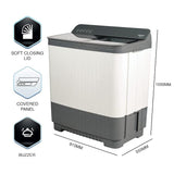 Panasonic 10 kg 5 Star Semi-Automatic Glass Lid Top Loading Washing Machine with Powerful Motor (NA-W100H6HRB, Grey, Active Foam System)