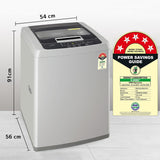 LG 8 Kg 5 Star Smart Inverter Technology TurboDrum Fully Automatic Top Loading Washing Machine (T80SKSF1Z, Smart Diagnosis, Digital Display, Middle Free Silver)