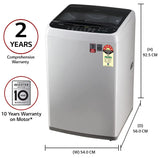 LG 8 Kg 5 Star Inverter TurboDrum Fully Automatic Top Loading Washing Machine Appliance (T80SPSF2Z, Waterfall Circulation, Smart Filter, Middle Free Silver)