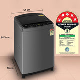 LG 9.0 Kg 5 Star AI Direct Drive Technology, Steam Wash for Allergy Removal Fully Automatic Top Loading Washing Machine (THD09SPM, Middle Black, More Fabric Care &amp; Convenience, In-Built Heater)