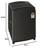 LG 10.0 Kg Inverter Wi-Fi Fully-Automatic Top Loading Washing Machine (THD10SWP, Platinum Black,Stainless Steel)