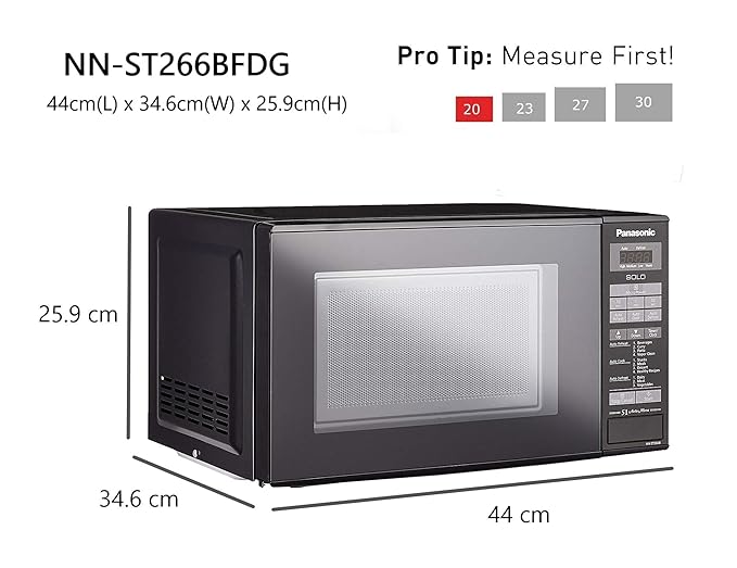 Panasonic 20L Solo Microwave Oven (NN-ST266BFDG, Black, 51 Auto Menus)