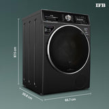 IFB 11/7/3 kg Fully Automatic Washer Dryer Refresher with Steam Refresh, AI DOS, 100% Dry Clothes, 9 Swirl Wash Mimic Handwashing, WiFi &amp; Eco Inverter Motor (WDR Executive Plus ZBG, Black)