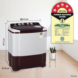 LG 8 Kg 5 Star Wind Jet Dry Rat Away Technology Semi-Automatic Top Loading Washing Machine (P8030SRAZ, Roller Jet Pulsator, Collar Scrubber, Lint Collector, Burgundy)