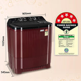 LG 11.5 kg, 5 Star, Roller Jet Pulsator with Soak, Wind Jet Dry Technology, Semi-Automatic Top Load Washing Machine (2025 Model, P115ASDAZ, Smart Filter &amp; Rat Away feature)
