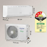 Voltas 1 Ton 3 Star, Inverter Split AC(Copper, 4-in-1 Adjustable Mode, Anti-dust Filter, 123V Vectra Pride, White)