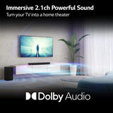LG Soundbar S40Q, 300W Dolby Digital Soundbar for TV with Subwoofer, 2.1Ch Home Theatre System, Deep Bass, Bluetooth, HDMI
