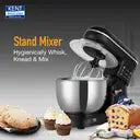 KENT Stand Mixer 1300W ideal To Whisk Mix&amp;Knead 5L Bowl 6 SpeedSetting&amp;PulseFunction Stainless Steel Continuous Dough Maker  (Black, Silver)