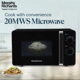 Morphy Richards 20 Litres Solo Microwave Oven| 6 Power Levels| Timer Function|Defrost| Overheat Protection with Auto Shut Off| 2 Year Product Warranty | Black